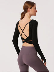 Backless Belt Crossed Sports Tees