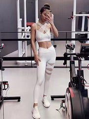 High-Waisted Mesh Solid Color Sports Leggings