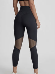 High-Waist Hip-Lifting  Peach Hip Tight-Fitting Mesh Quick-Drying Fitness Leggings