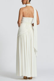 Miloni Strapless Split Maxi Dress - White
