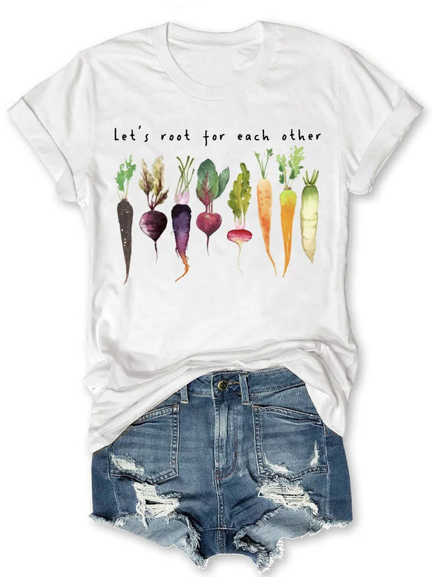 Let's Root For Each Other Printed Women's T-shirt