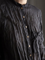 Vintage Cotton And Linen Button-Down Shirt