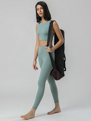 Breathable Solid Color High-Waisted Pockets Yoga Suits