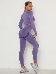 Solid Color Flexible Seamless Four-Piece Sports Suits