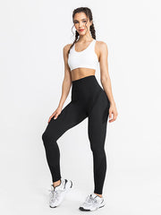 Skinny Wrap Yoga Bottoms High-Waisted Solid Color Leggings