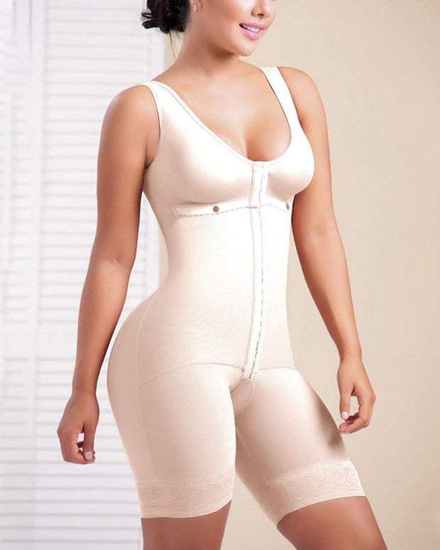 Women Bodysuit Front Closure Adjustable Tummy Control Shapewear Slimming Fajas Lace Body Shaper