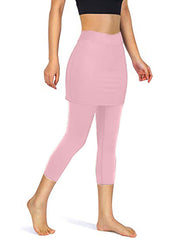 False Two Skinny Yoga Bottoms Pockets Solid Color Cropped Trousers