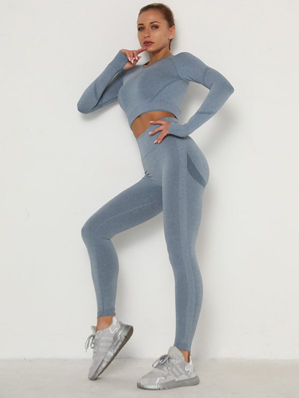 Solid Color Flexible Seamless Four-Piece Sports Suits