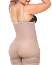 Removable Straps One-Piece Short Body Shaper For Women Tummy Control Waist Trainer Mid-Back Bodysuit