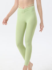 Wrap Bandage Hollow Solid Color Leggings