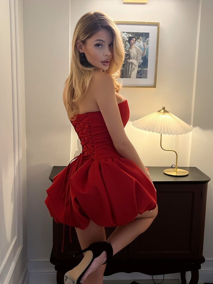 Sexy Super Deep V Bandeau Slim-Fit Cake Dress