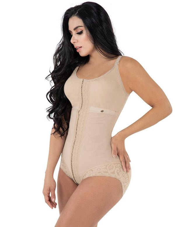 High Compression Shapewear With Hook Shaper Adjustable Bra Slimming Bodysuit