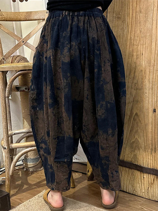 Cotton And Linen Printed Trousers