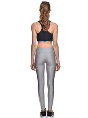 Grey Printed High Waist Hips Leggings