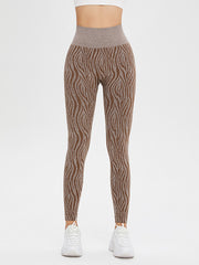 Skinny Leg Wrap Zebra-Stripe Leggings Yoga Bottoms