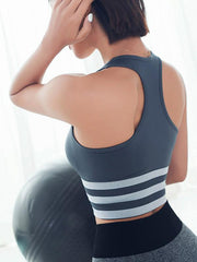 Fashion Contrast Color Wrap Sports Bra