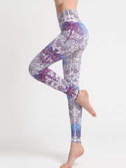 High-Waist Printed Sports Leggings