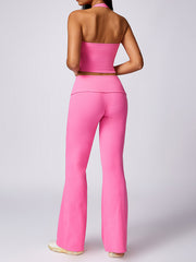 Flared Pants High-Waisted Solid Color Yoga Pants