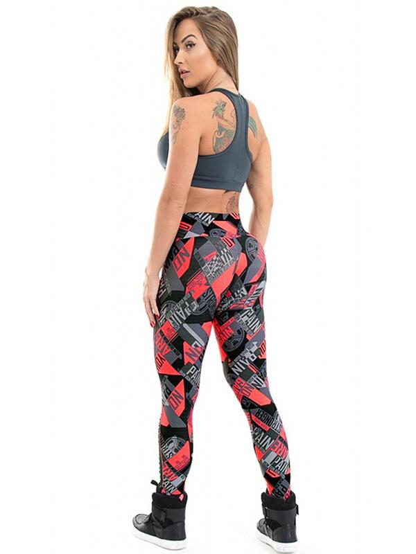 Fashion Wrap Printed Hollow Sports Leggings