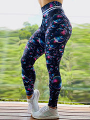 Bubble Printed Quick-Dry Hip-Lifting Sports Leggings