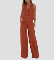 Vest & Pants Cotton Leisure Suit