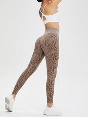 Skinny Leg Wrap Zebra-Stripe Leggings Yoga Bottoms