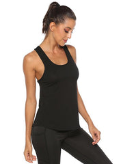 Loose Solid Color Back Hollow Sports Tanks