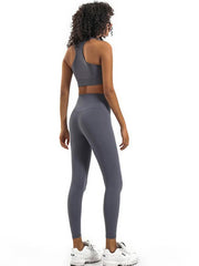 Wrap High-Waisted Solid Color Sports Leggings