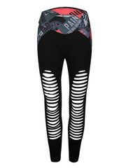 Fashion Wrap Printed Hollow Sports Leggings