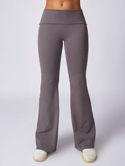 Flared Pants High-Waisted Solid Color Yoga Pants