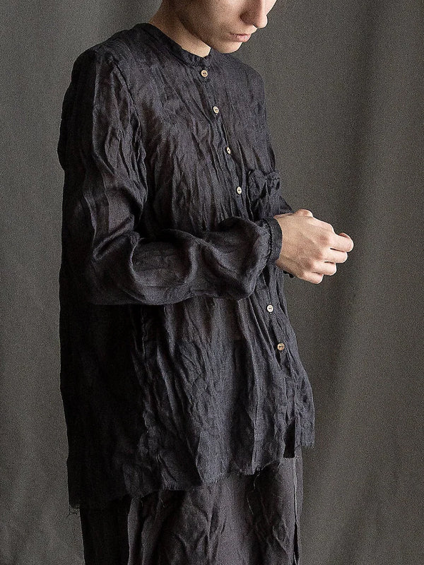 Vintage Cotton And Linen Button-Down Shirt