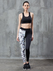 Camo Paneled Breathable Tight Fitting Quick Drying Leggings