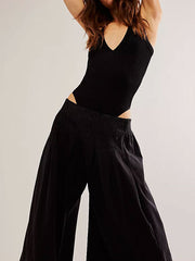 Classic Casual Cotton Linen Women's Wide Leg Pants