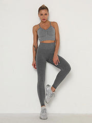 Wrap Solid Absorb Sweat Yoga Suits