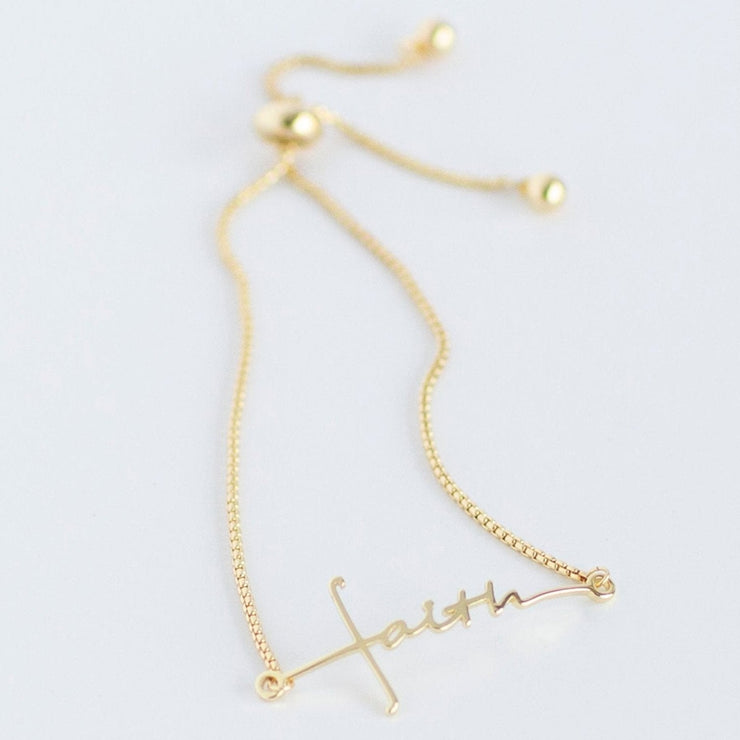 Faith Cross Slider Bracelet