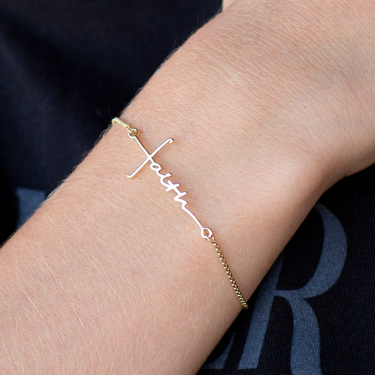 Faith Cross Slider Bracelet