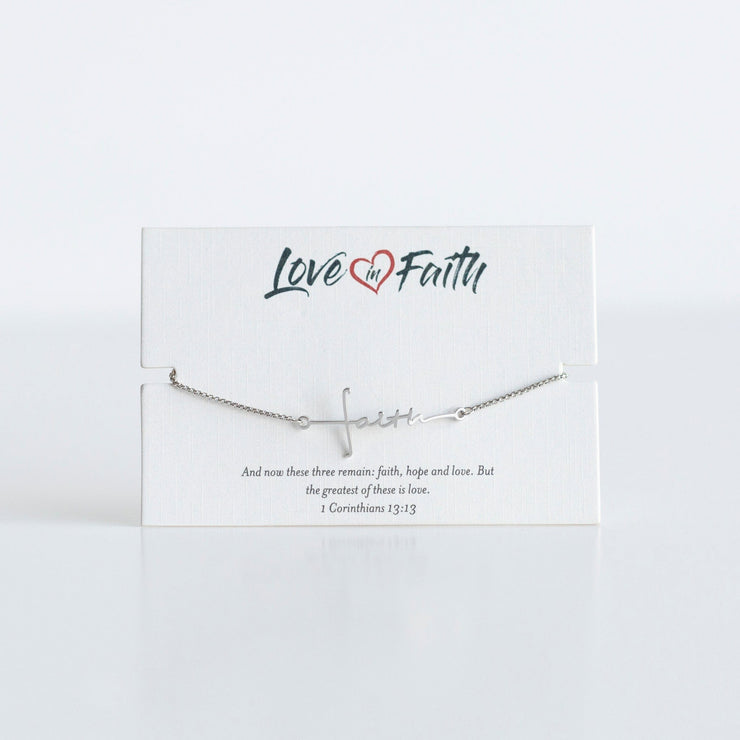 Faith Cross Slider Bracelet