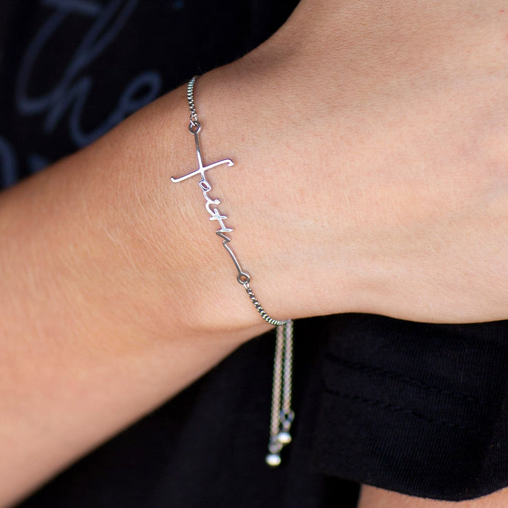 Faith Cross Slider Bracelet