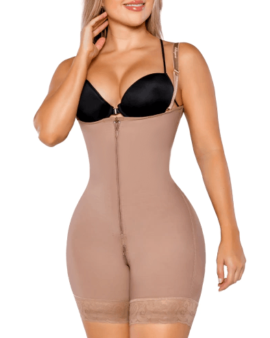 Internal Hooks FIirm Compression Tummy Control Zipper Shapewear