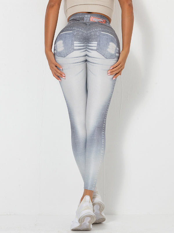 Skinny Wrap High-Waisted Printed Leggings