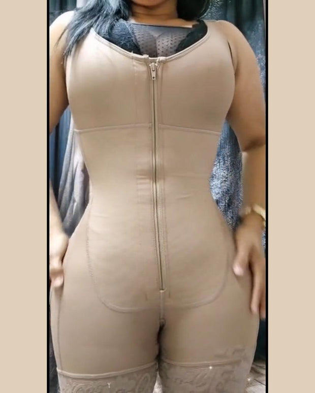 Firm Compression Full Body Zipper Tummy Control Shapewear