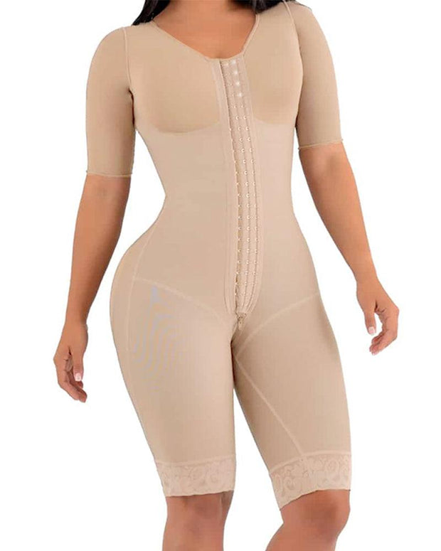 One-Piece Compression Girdle with Brooch Sleeves