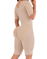 One-Piece Compression Girdle with Brooch Sleeves