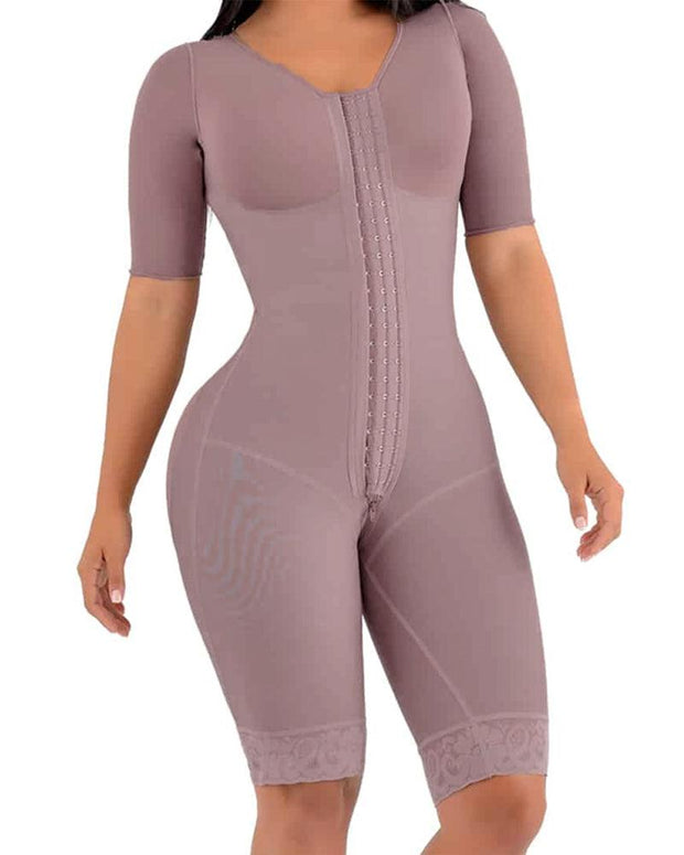 One-Piece Compression Girdle with Brooch Sleeves