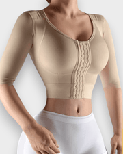 Strapless Top with Middle Sleeve Breasted Hood