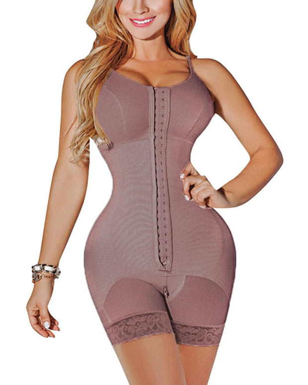 Women's Compression Garment with Spaghetti Straps Hook Closure Waist Slimming Shapewear